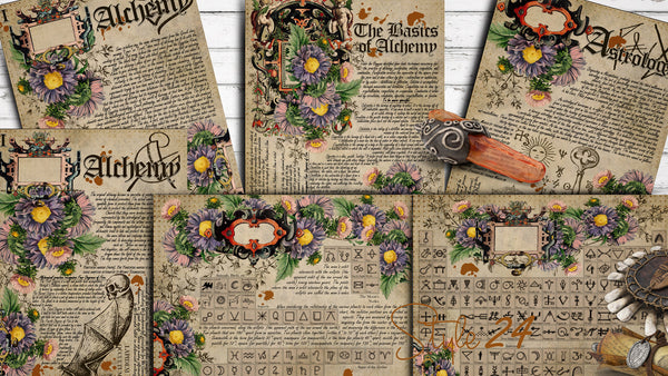 Book of Shadows no 1 Printable pages of Signs Symbols Alchemy Astrology Magical Spiritual Symbolism Printable BOS Sheets Wiccan Pagan DIY