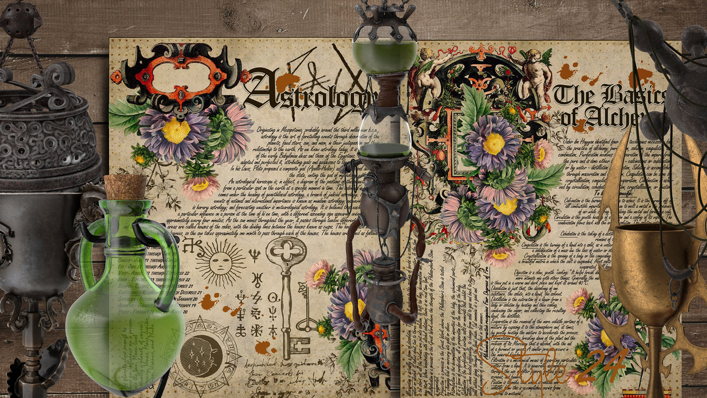 Book of Shadows no 1 Printable pages of Signs Symbols Alchemy Astrology Magical Spiritual Symbolism Printable BOS Sheets Wiccan Pagan DIY