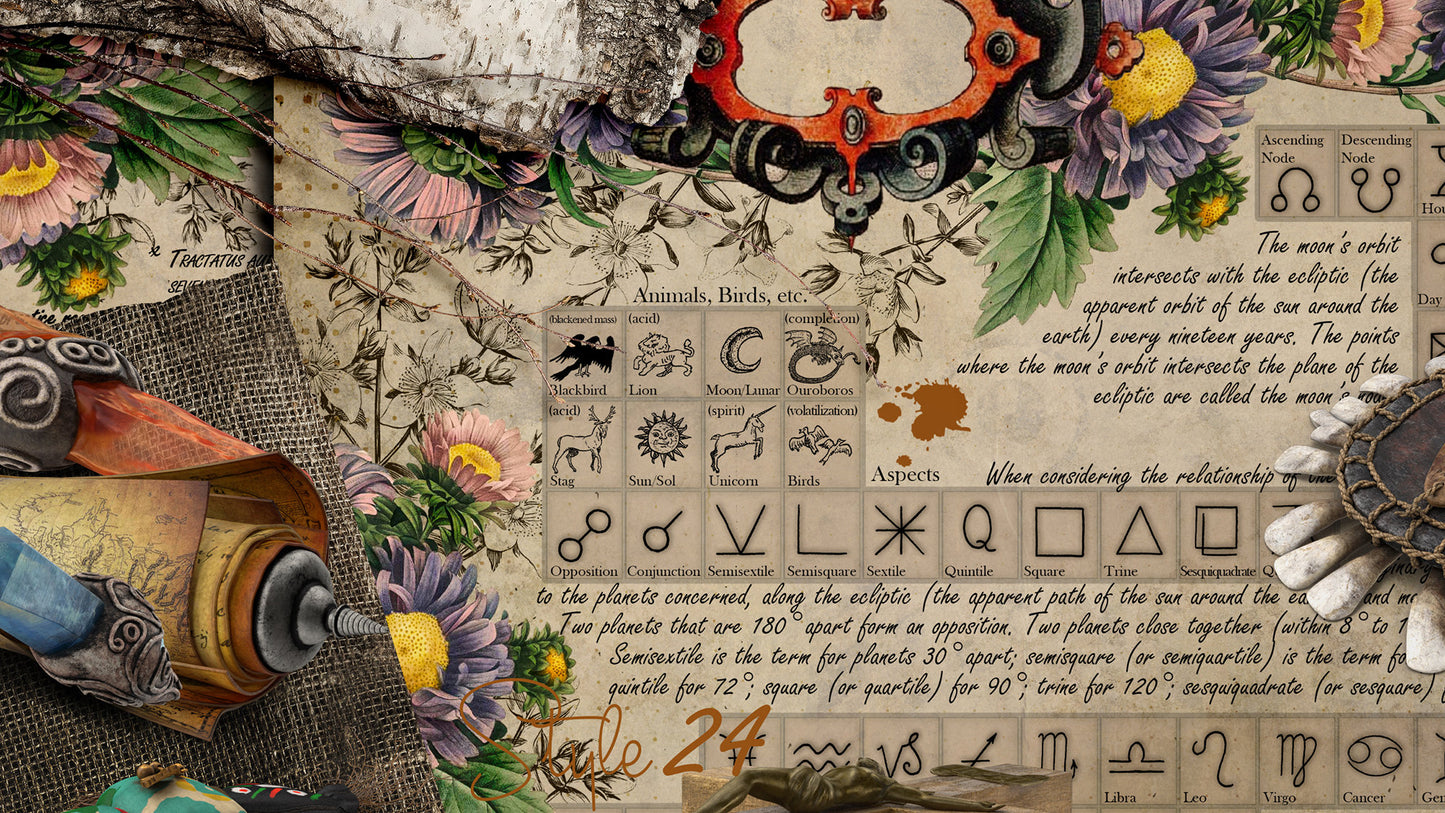 Book of Shadows no 1 Printable pages of Signs Symbols Alchemy Astrology Magical Spiritual Symbolism Printable BOS Sheets Wiccan Pagan DIY