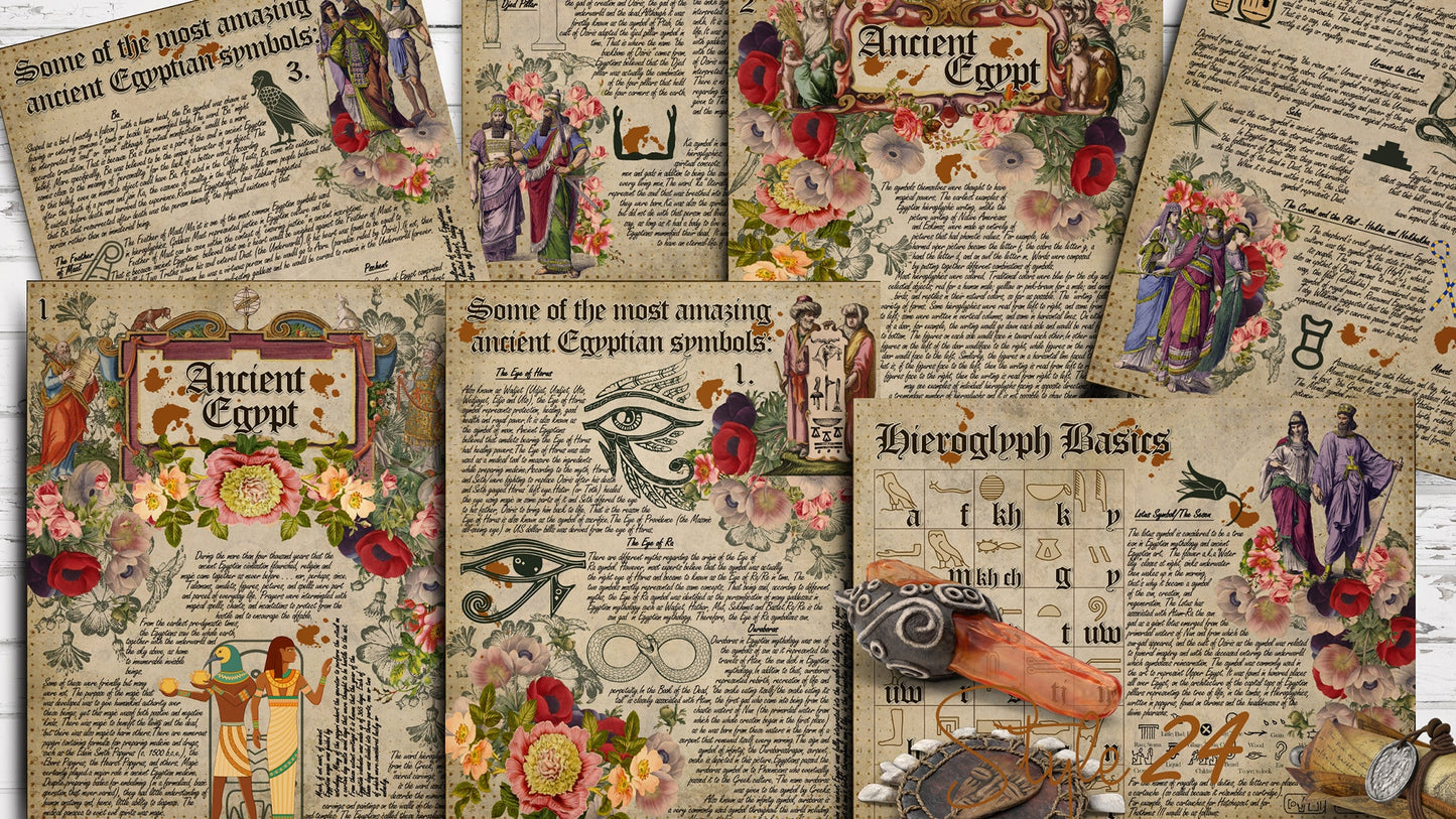 Book of Shadows No 3 Printable pages of Signs Symbols Ancient Egypt Magical Spiritual Symbolism Printable BOS Sheets Wiccan DIY