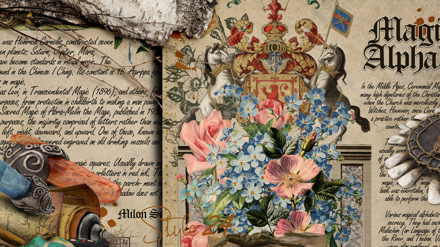 Book of Shadows No 4 Printable pages of Signs Symbols Magical Alphabets Spiritual Symbolism Printable BOS Sheets Wiccan Witchcraft