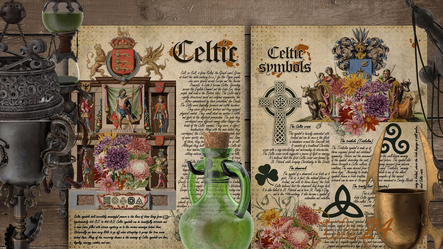 Book of Shadows No 5 Printable pages of Signs Symbols Celtic Spiritual Symbolism Printable BOS Wiccan Witchcraft Druid Symbols