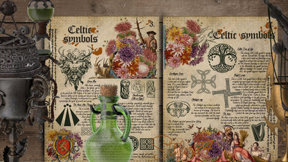 Book of Shadows No 5 Printable pages of Signs Symbols Celtic Spiritual Symbolism Printable BOS Wiccan Witchcraft Druid Symbols