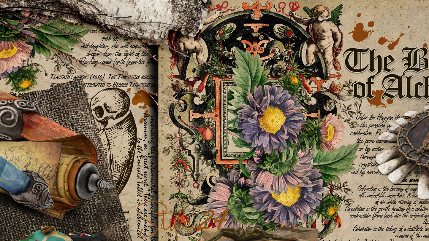 Book of Shadows no 1 Printable pages of Signs Symbols Alchemy Astrology Magical Spiritual Symbolism Printable BOS Sheets Wiccan Pagan DIY