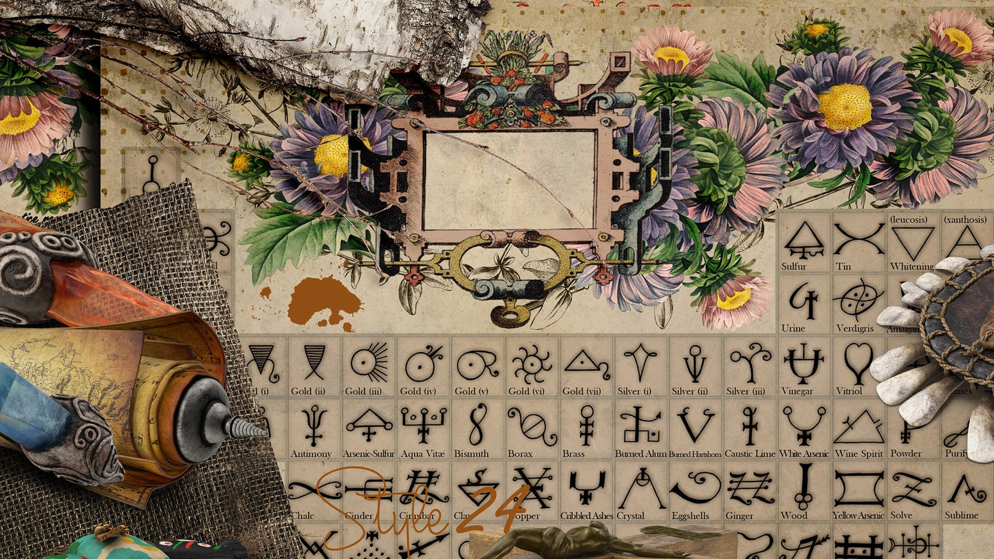 Book of Shadows no 1 Printable pages of Signs Symbols Alchemy Astrology Magical Spiritual Symbolism Printable BOS Sheets Wiccan Pagan DIY