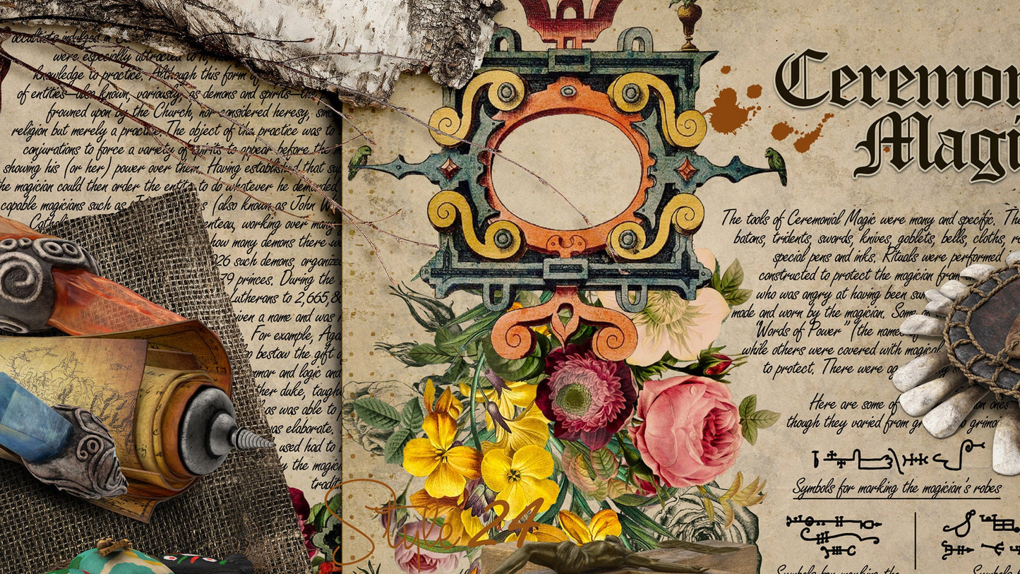 Book of Shadows No 2 Printable pages of Signs Symbols Ceremonial Magic Magical Spiritual Symbolism Printable BOS Sheets Wiccan DIY