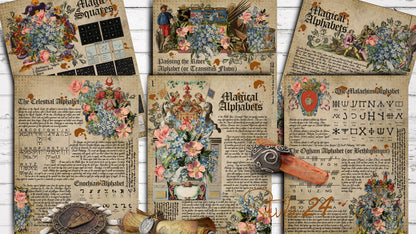 Book of Shadows No 4 Printable pages of Signs Symbols Magical Alphabets Spiritual Symbolism Printable BOS Sheets Wiccan Witchcraft