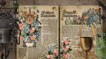 Book of Shadows No 4 Printable pages of Signs Symbols Magical Alphabets Spiritual Symbolism Printable BOS Sheets Wiccan Witchcraft