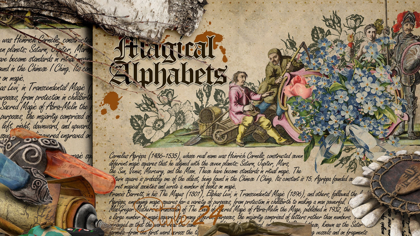 Book of Shadows No 4 Printable pages of Signs Symbols Magical Alphabets Spiritual Symbolism Printable BOS Sheets Wiccan Witchcraft