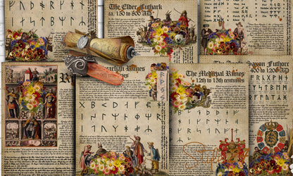 Book of Shadows No 8 Printable pages of Signs Symbols Runic Spiritual Symbolism Printable Runes BOS Wiccan Witchcraft Ancient