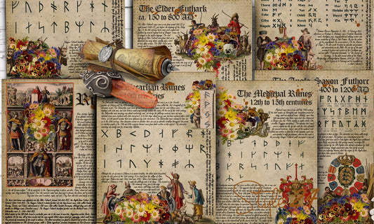 Book of Shadows No 8 Printable pages of Signs Symbols Runic Spiritual Symbolism Printable Runes BOS Wiccan Witchcraft Ancient