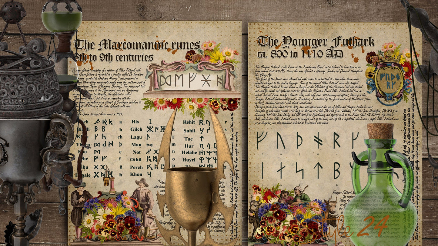 Book of Shadows No 8 Printable pages of Signs Symbols Runic Spiritual Symbolism Printable Runes BOS Wiccan Witchcraft Ancient