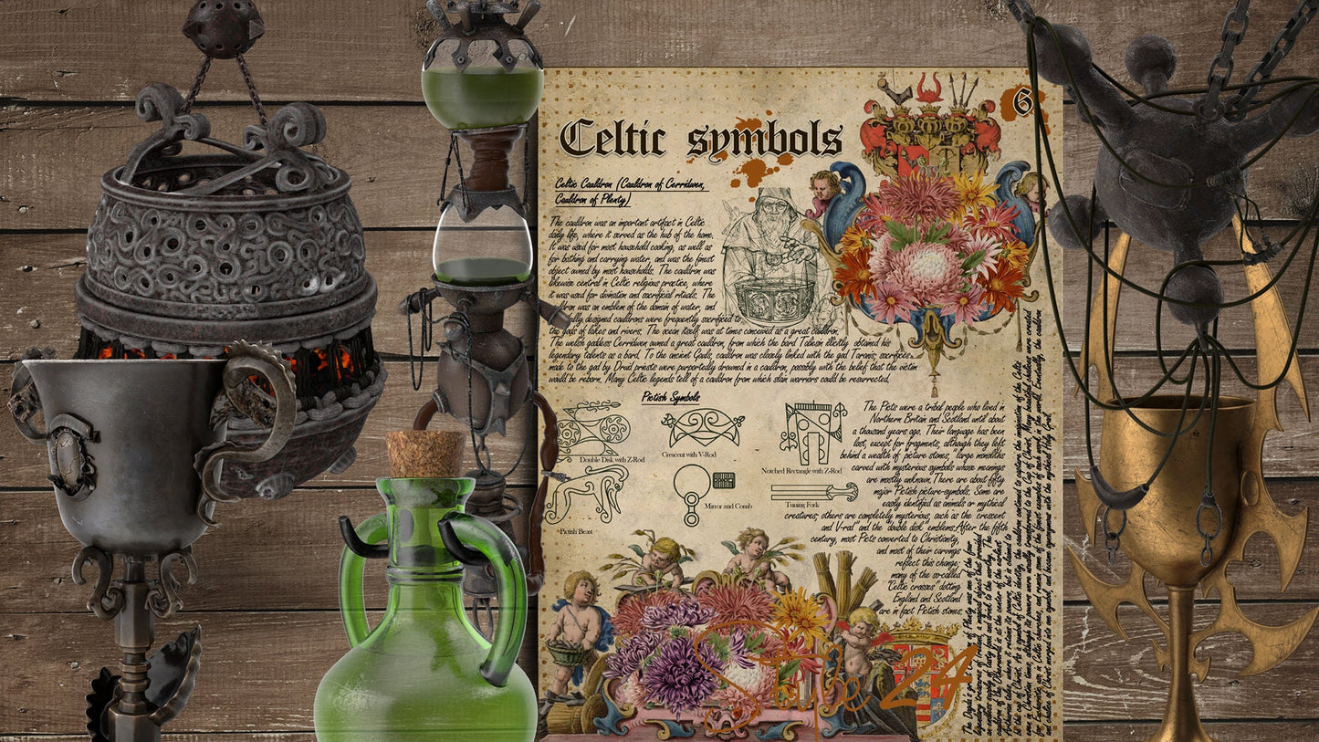 Book of Shadows No 5 Printable pages of Signs Symbols Celtic Spiritual Symbolism Printable BOS Wiccan Witchcraft Druid Symbols