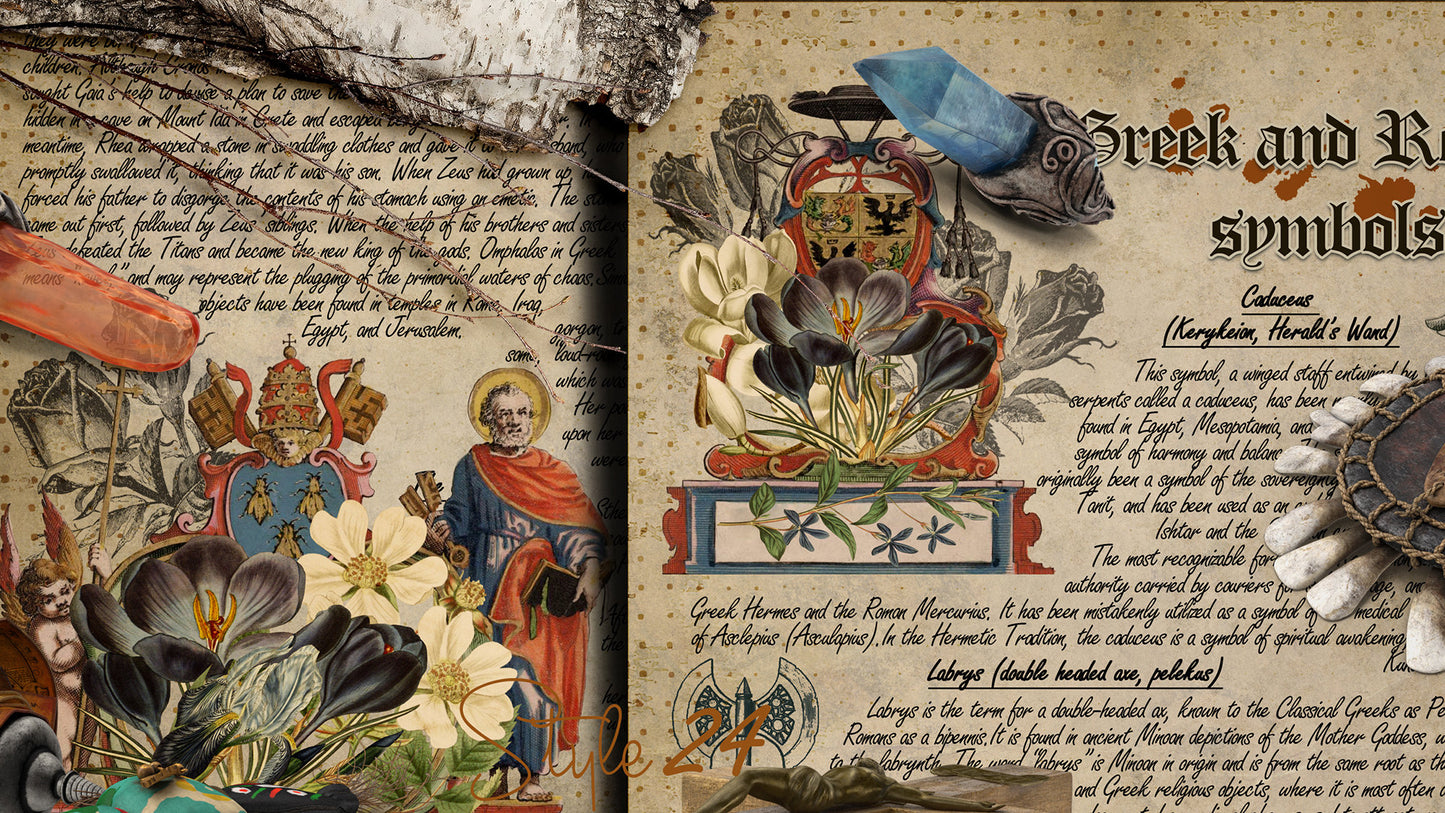 Book of Shadows no 9  Printable pages of Signs Symbols Greek and Roman Spiritual Symbolism Printable Book of Shadows Wiccan Witchcraft Ancient Signs