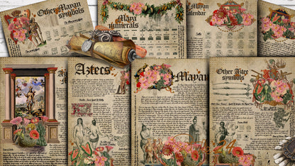 Book of Shadows No 6 Printable pages of Signs Symbols Aztec and Mayan Spiritual Symbolism Printable BOS Wiccan Witchcraft Ancient
