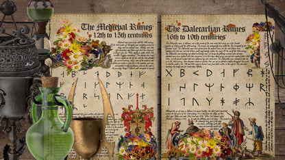 Book of Shadows No 8 Printable pages of Signs Symbols Runic Spiritual Symbolism Printable Runes BOS Wiccan Witchcraft Ancient