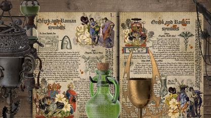 Book of Shadows no 9  Printable pages of Signs Symbols Greek and Roman Spiritual Symbolism Printable Book of Shadows Wiccan Witchcraft Ancient Signs