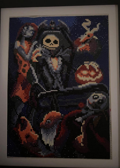 Round Full Drill DIY 5D Diamond Paintings Nightmare Before Christmas - Jack and Sally - Halloween Decor - Halloween Gifts - Jack Skellington