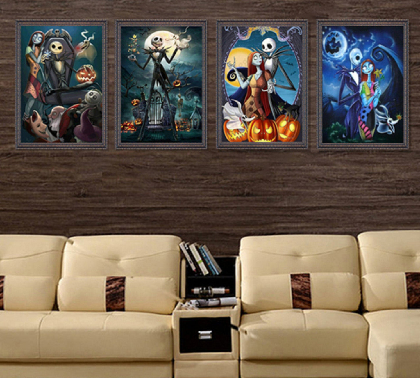 Round Full Drill DIY 5D Diamond Paintings Nightmare Before Christmas - Jack and Sally - Halloween Decor - Halloween Gifts - Jack Skellington