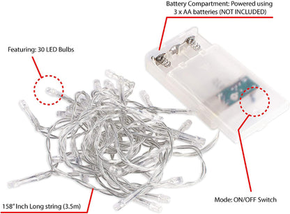 Green 30 Mini LED Battery Operated Fairy Lights  | Indoor/Outdoor Lighting | DIY Lighting | Discount Plus Free Shipping on 3 or More Sets