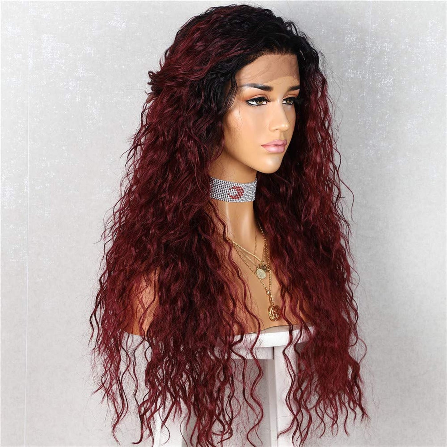 Black Wine Red Mixed Ombre Hand Dyed 26" Head Turner I Ladies Meet Brandy Your New Best Friend in a Wig Waiting to be Shipped to JUST YOU!