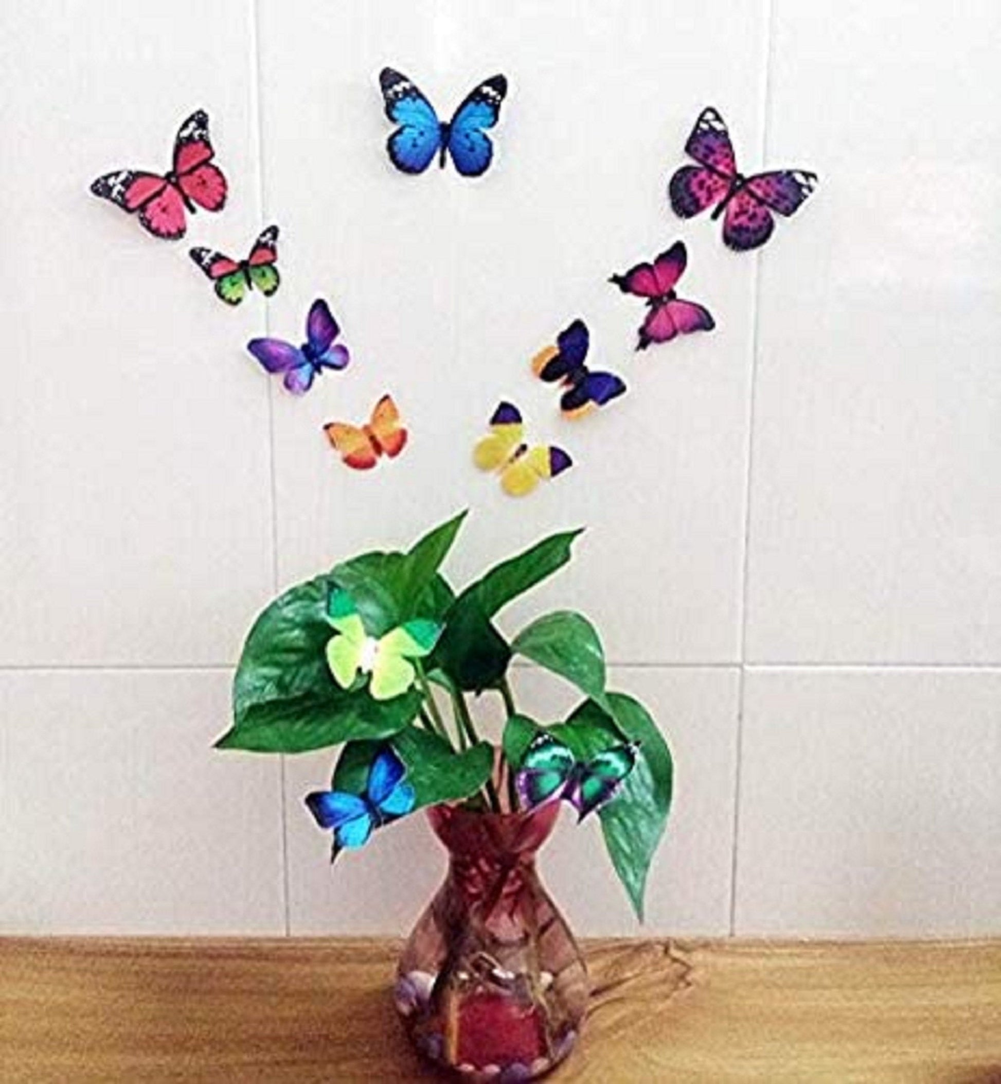 Butterfly Removable 3D Wall Decal 102 Butterfly stickers 3D Butterflies Wall Decals Child&#39;s Room Birthday DIY Project Flower Decorations