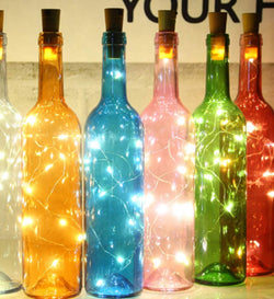 Copper wire  6.6ft & 20 Fairy Lights LED Wine cork lights Party Lights Wine Bottle lights Party Decor Christmas  Halloween Wedding Bar Decor