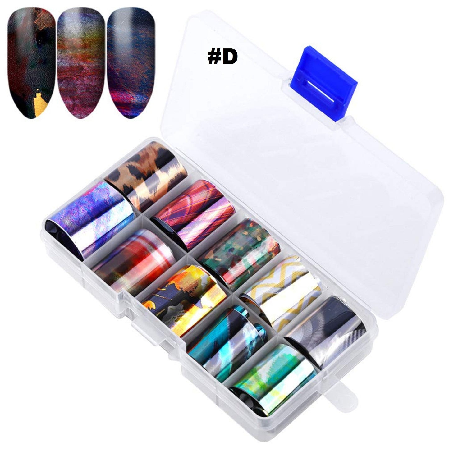 Bright Color Nail Foil Transfer Stickers | 10 DIY Holographic Nail Art | Stickers Tips | Custom Wraps | Foil Transfers | Metallic Stickers