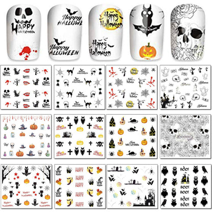 Ghost | Skull | Sugar Skull | Nail Art Stickers | Halloween | Gothic | Day of the Dead | 48 Sheets | Nail Art Decals | Dia De Los Muertos