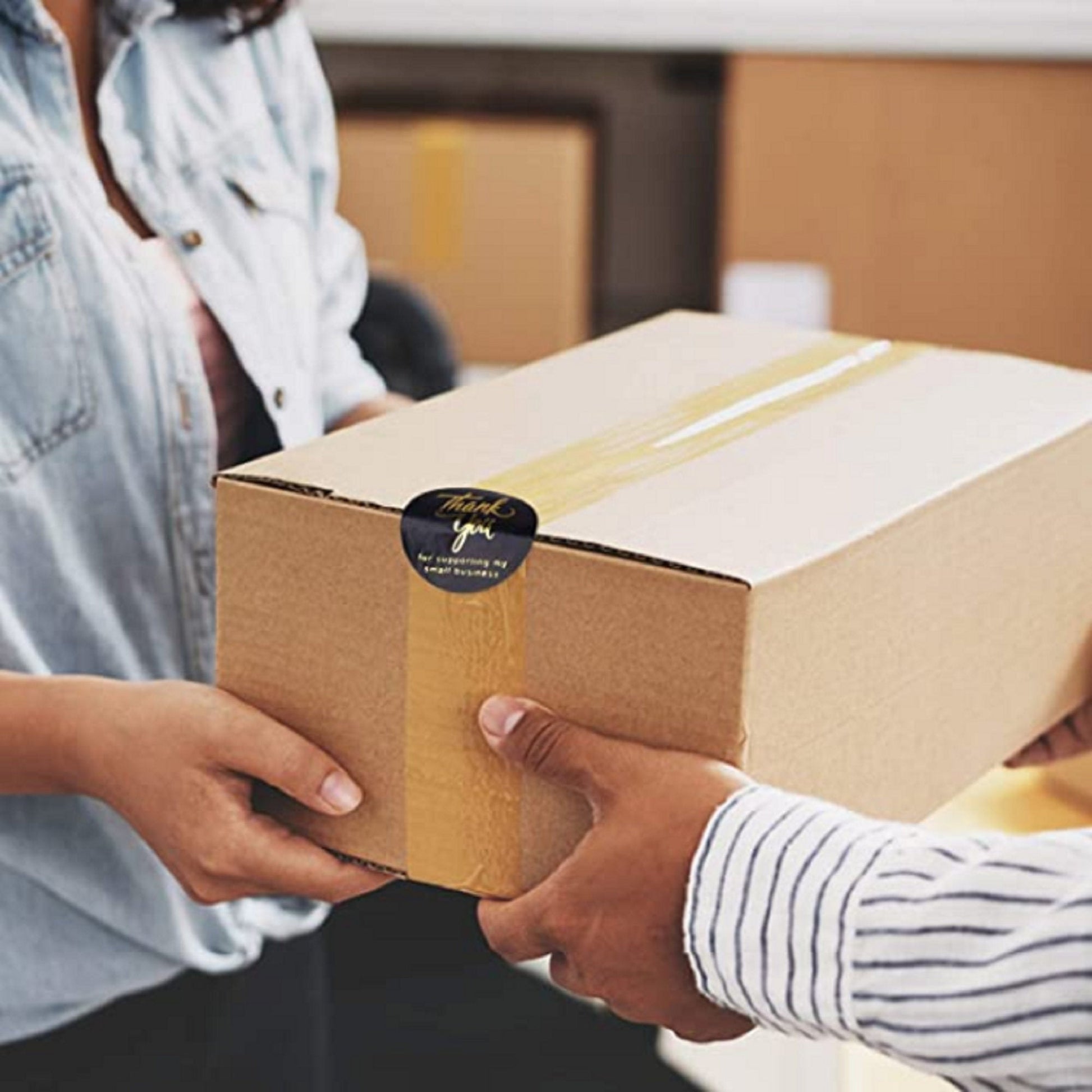 Thank You for Supporting My Small Business Stickers | Round Labels | Use on Bags, Boxes, Envelope | 500 Labels Per Roll | Tamper Proofing