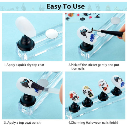 1200 Pieces Halloween Nail Art Stickers | Gothic | Day of the Dead | Cell Phone Bling | Dia De Los Muertos | Skull | Sugar Skull