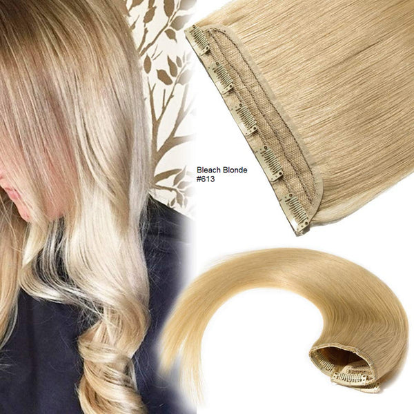 Human Hair Clip in Extensions One Piece 5 Clips Choose Color to Match Your Hair or Create a New Look while adding Volume to your Style 16"