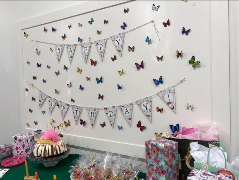 Butterfly Removable 3D Wall Decals X 80 Butterfly stickers 3D Butterflies Wall Decals Child's Room Birthday DIY Project Flower Decorations