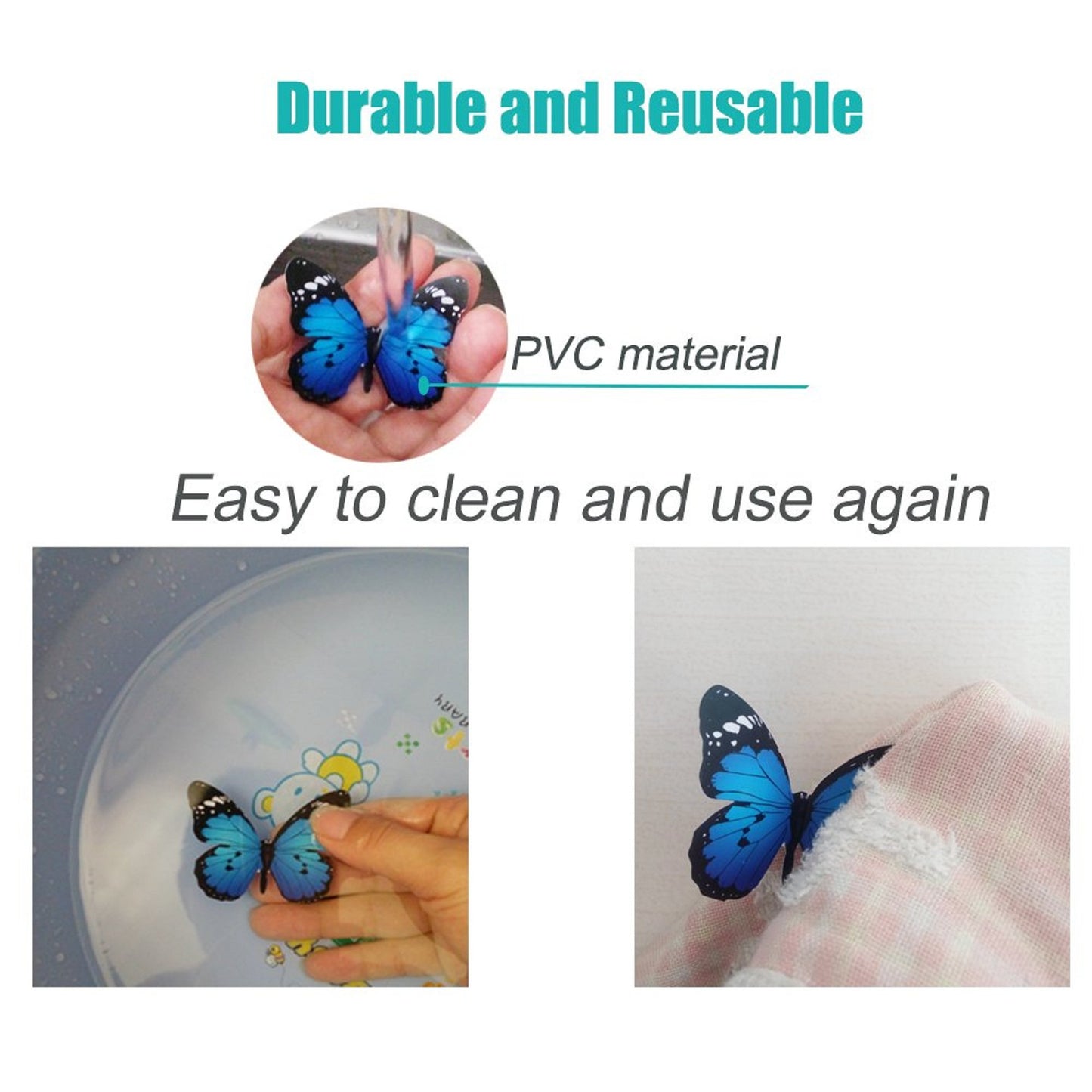 Butterfly Removable 3D Wall Decals X 80 Butterfly stickers 3D Butterflies Wall Decals Child's Room Birthday DIY Project Flower Decorations