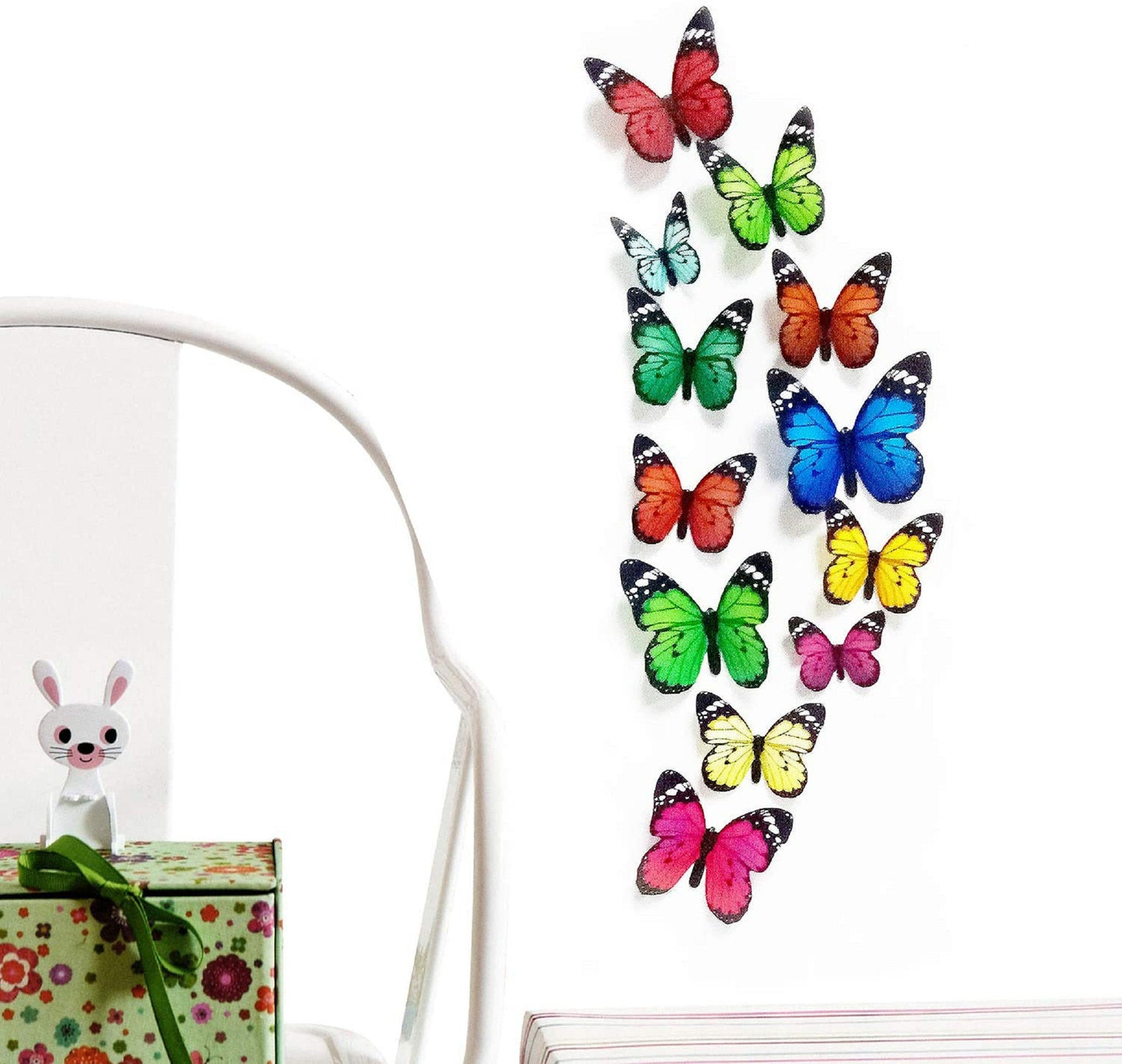 Butterfly Removable 3D Wall Decal 102 Butterfly stickers 3D Butterflies Wall Decals Child&#39;s Room Birthday DIY Project Flower Decorations