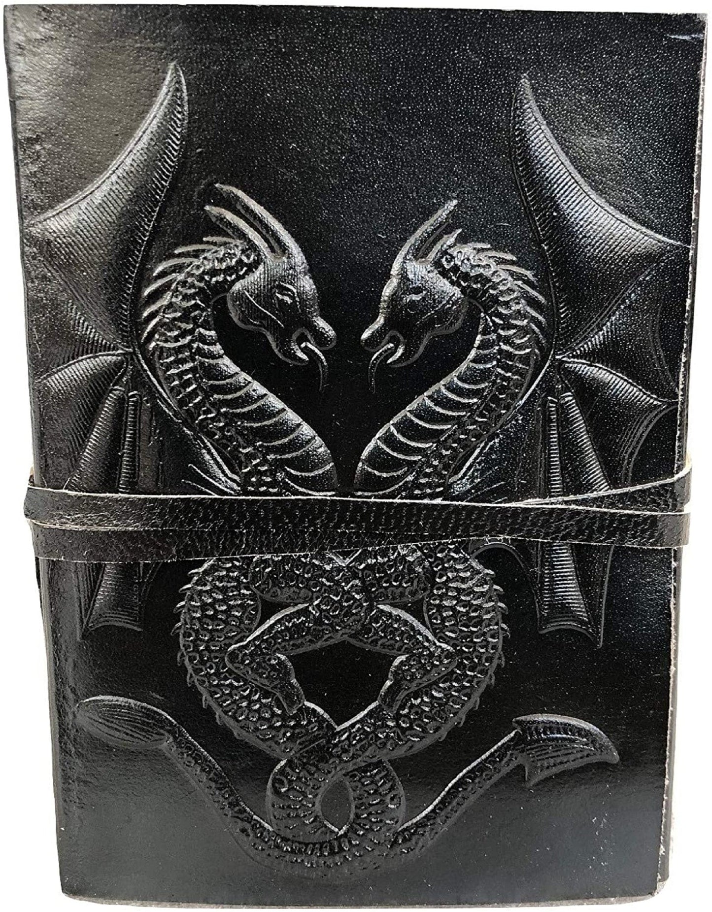 Handmade Vintage Leather Double Dragon Bound Journal Notebook Diary Sketchbook Travel Office Thought Blank Book