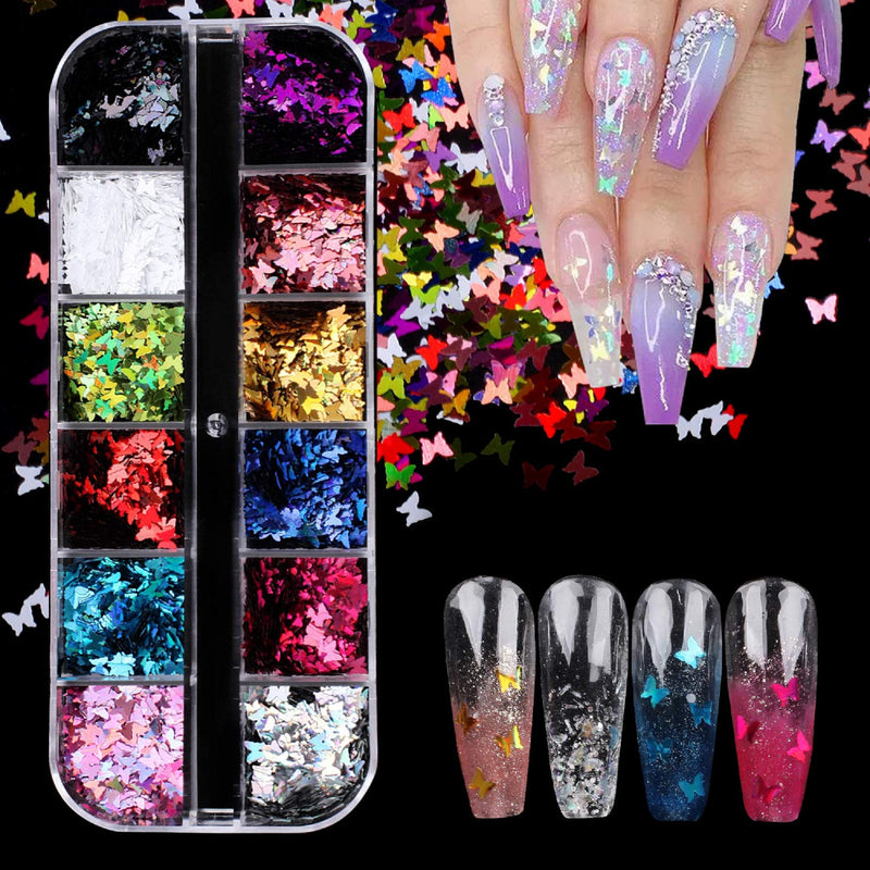 Butterfly Nail Art Supply |Nail Art Supplies |Manicure Nail Art |Coffin Fake Nails |Ballerina Acrylic False Nail Tips |Box of 500 Each