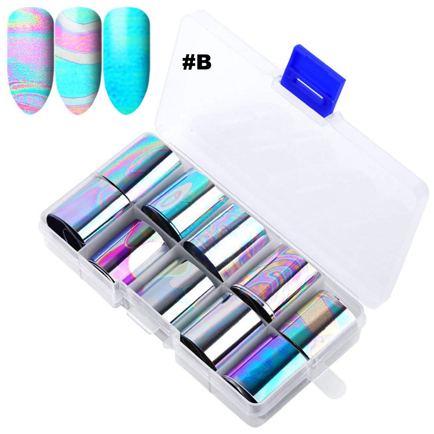 Bright Color Nail Foil Transfer Stickers | 10 DIY Holographic Nail Art | Stickers Tips | Custom Wraps | Foil Transfers | Metallic Stickers