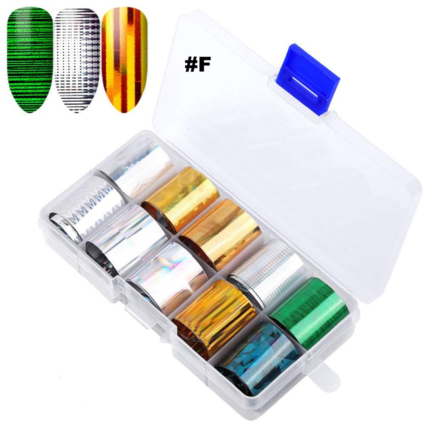 Bright Color Nail Foil Transfer Stickers | 10 DIY Holographic Nail Art | Stickers Tips | Custom Wraps | Foil Transfers | Metallic Stickers