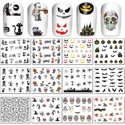 Ghost | Skull | Sugar Skull | Nail Art Stickers | Halloween | Gothic | Day of the Dead | 48 Sheets | Nail Art Decals | Dia De Los Muertos