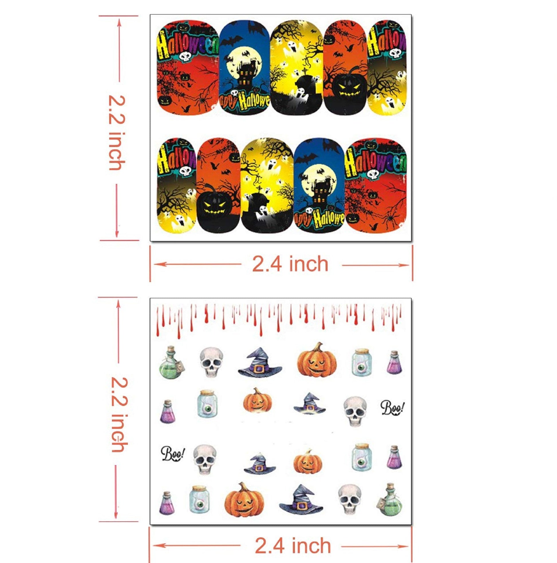 Ghost | Skull | Sugar Skull | Nail Art Stickers | Halloween | Gothic | Day of the Dead | 48 Sheets | Nail Art Decals | Dia De Los Muertos