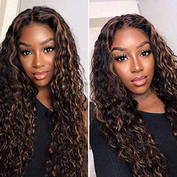 Trendy Wig Wet and Wavy Kinky Brown on Black Ombre Heat Resistant Natural Human Hair Feel Synthetic Wig 26 Inches +/- Free Shipping Included