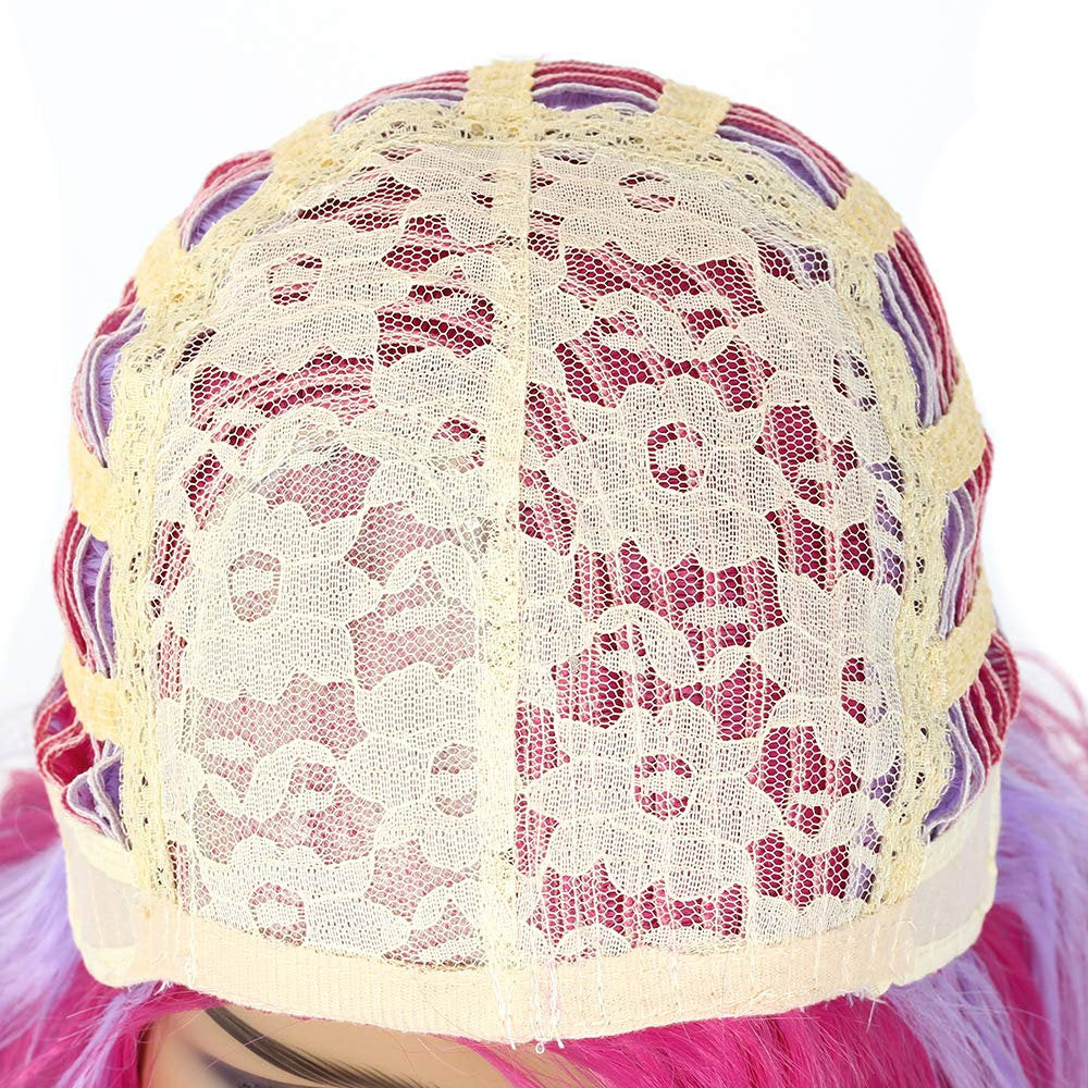 Multi-Color Pastel Rainbow | Charming Lolita | Rave Party | Pink and Light Lavender | Mixed Ombre 24" | Cosplay, Drag Queen Hair, Luxury Wig