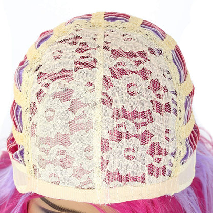 Multi-Color Pastel Rainbow | Charming Lolita | Rave Party | Pink and Light Lavender | Mixed Ombre 24" | Cosplay, Drag Queen Hair, Luxury Wig