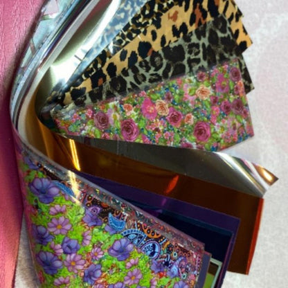 Leopard Print | Gold | Silver | Cheetah Print | Flowers | Nail Foil Transfers | DIY Nail Art Supplies | 50 Sheets | Nail Art Decal