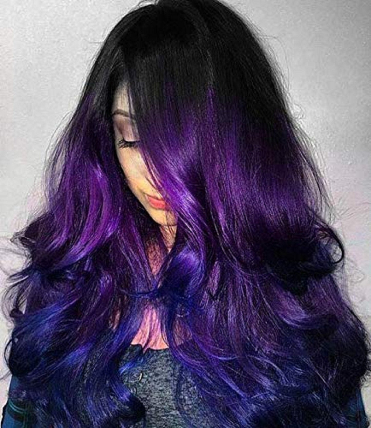 Purple Tri-Tone Ombre | Big Wave | 24&quot; Synthetic | Human Hair Feel | Drag Queen | Trendy Custom Styled | Stage Performer Wig