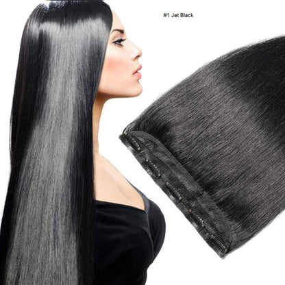 Human Hair Clip in Extensions One Piece 5 Clips Choose Color to Match Your Hair or Create a New Look while adding Volume to your Style 16"