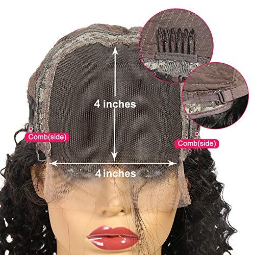 Trendy Wig Brazilian Curly Corn Wave 100% Human Hair Single Donor 4 X 4 Free Parting Pre Plucked Wet Water Wave Look Glueless Lace Front Wig