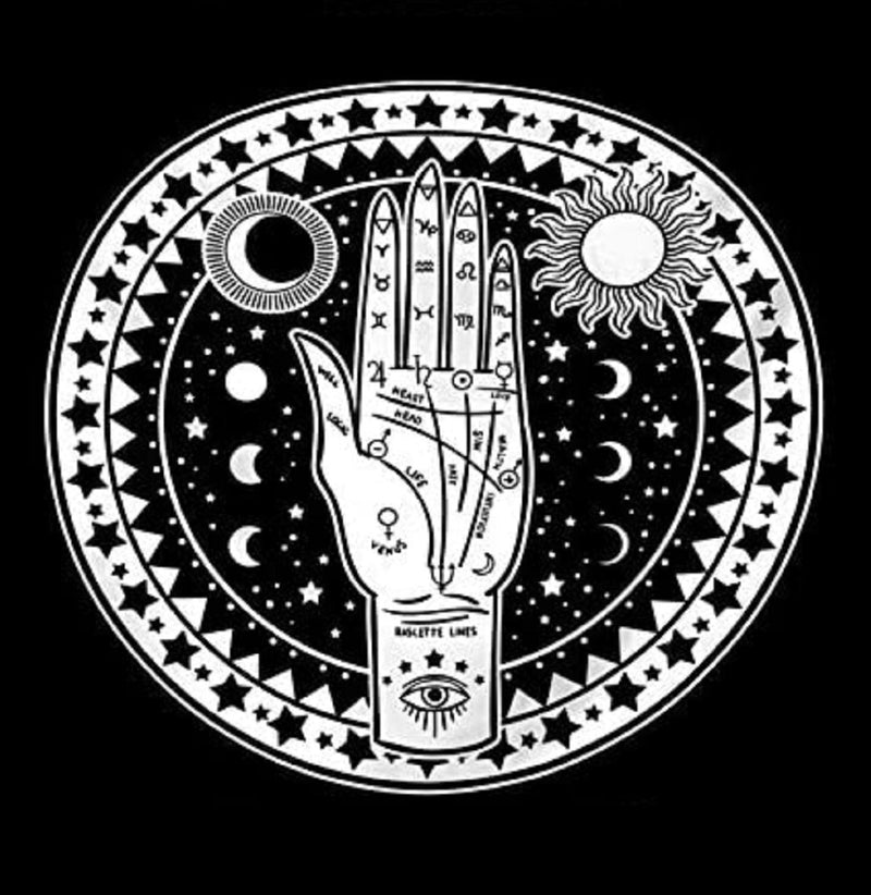 DIY Printable Celestial Palmistry Hand Energy Mystic Black and White  Read Full Listing Before Purchase Instant Digital File Download