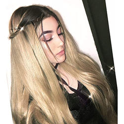 Ombre Black to Blonde Straignt 24" Synthetic Ready and Waiting to be Shipped to JUST YOU Halloween Blow Out Wig Sale Act Fast